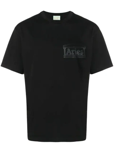 Aries Chest Logo T In Black