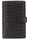 Bottega Veneta Woven Foldover Wallet In Brown