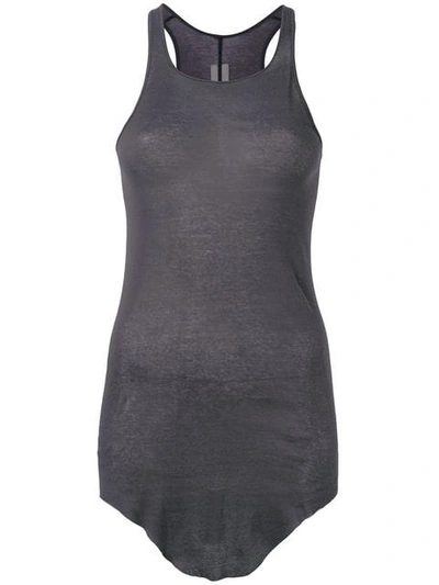 Rick Owens Ribbed Tank Bodysuit In Grey