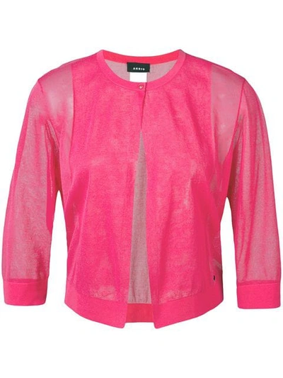 Akris Cropped Sleeve Cardigan In Pink