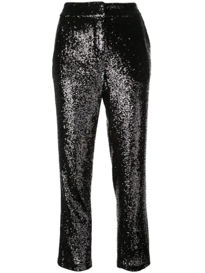 A.l.c Hanson Sequined Straight-leg Pants In Black