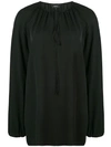 Theory Gathered Neck Blouse In 001