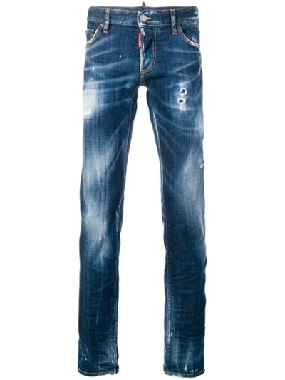 Dsquared2 Clement Distressed Jeans In Blue