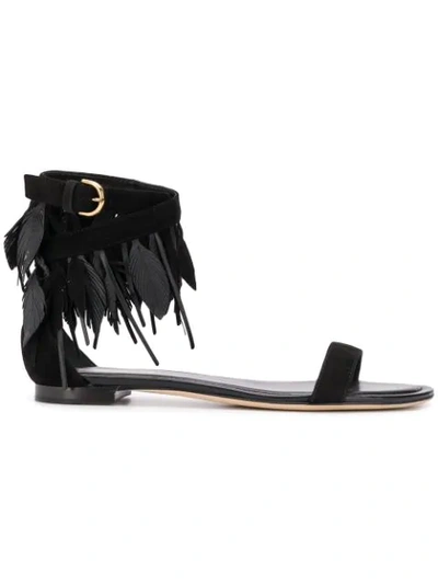 Tod's Fringed Open In Black