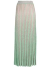 Missoni Long Knitted Pleated Skirt In Green