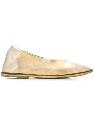 Marsèll Metallic Ballerina Shoes In Gold
