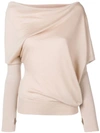 Tom Ford Asymmetric Knitted Blouse In Brown