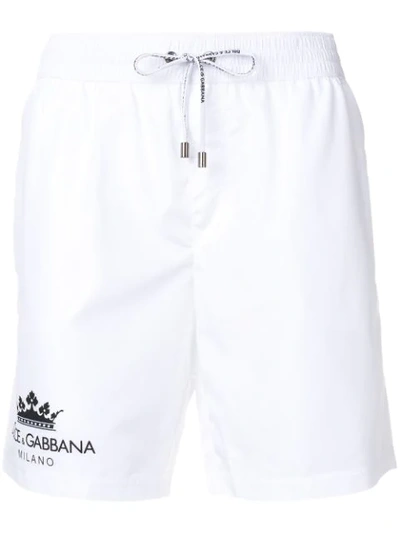 Dolce & Gabbana Logo Swimming Shorts In White