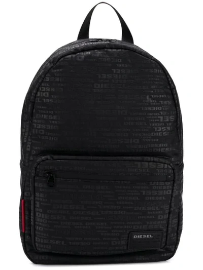 Diesel Logo Print Backpack - Black