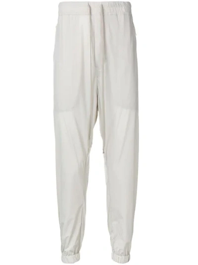 Rick Owens Tapered Leg Track Trousers In Neutrals