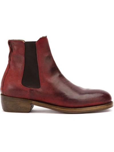 Ajmone Beatles Ankle Boots In Red