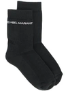 Isabel Marant Logo Socks In Black