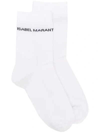 Isabel Marant Logo Socks In White