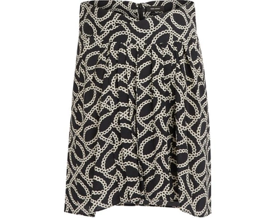 Isabel Marant Pleated Short Skirt In Black Ecru