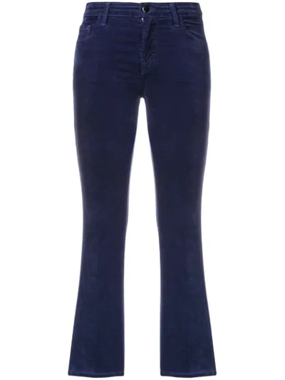J Brand Slim-fit Cropped Jeans In Blue