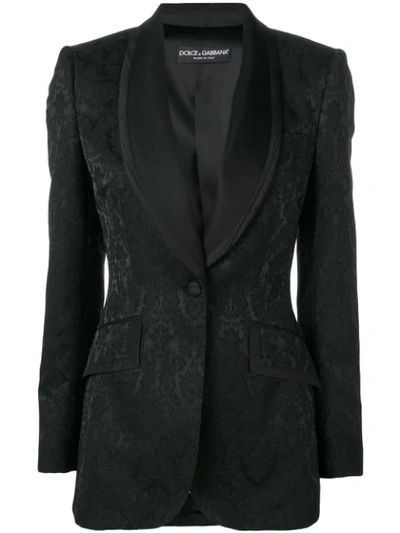 Dolce & Gabbana Patterned Blazer In Black