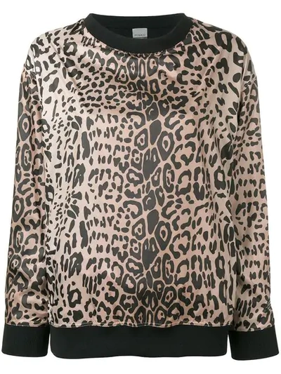 Pinko C-clique Leopard Print Sweatshirt In Zc8 Multi Nero