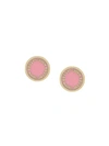 Marc Jacobs Logo Disc Stud Earrings In Pink