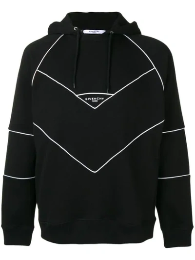 Givenchy Logo-embroidered Hooded Cotton Sweatshirt In Black