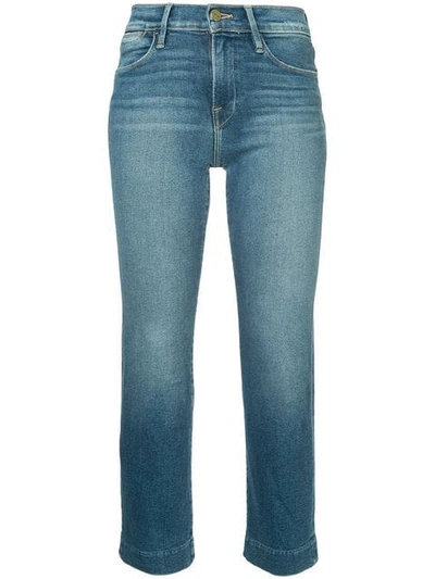 Frame Le High Straight Blind Stitch Jeans In Blue