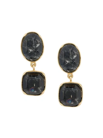 Goossens Two Cabochons Earrings In Gold