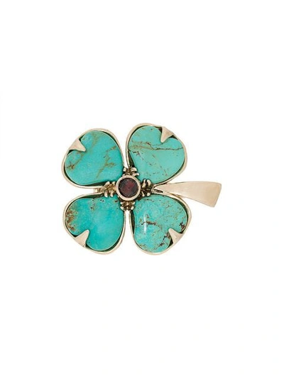 Goossens Trèfle Brooch In Blue