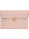 Alexander Mcqueen Skull Embossed Clutch Bag In Neutrals