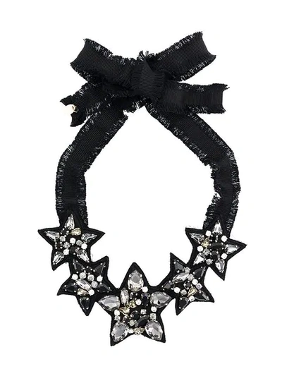 Red Valentino Multi Star Necklace In Black