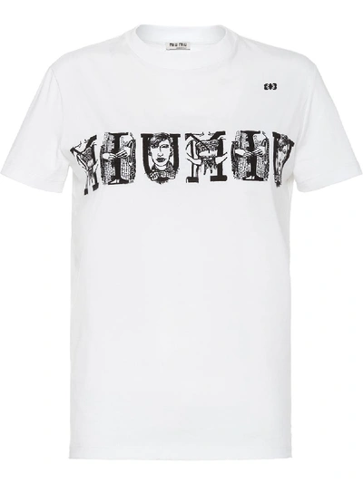Miu Miu Printed Cotton-jersey T-shirt In White