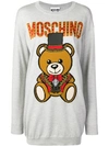 Moschino Circus Bear Jumper Dress In Grey