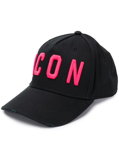 black icon cap