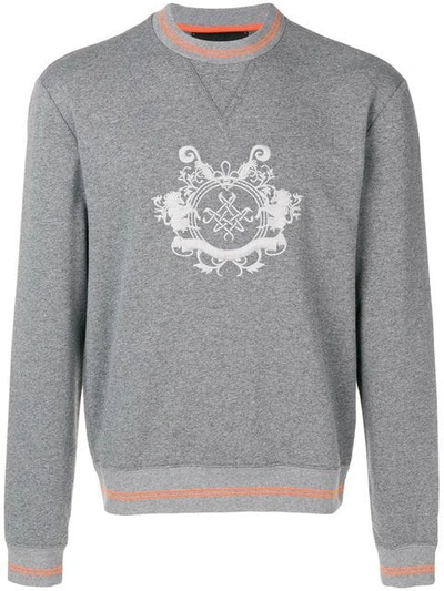 Mr & Mrs Italy Embroidered Crest Sweatshirt In Grey