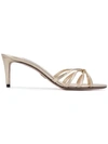 Prada Leather Metallic Sandals - Gold