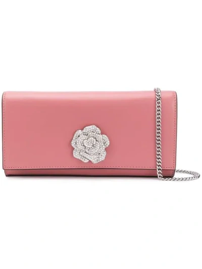 Michael Michael Kors Floral Embellished Clutch Bag In Pink