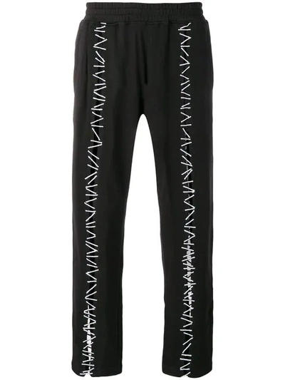 Ktz Pin Embroidery Track Pants In Black