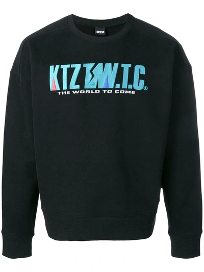 Ktz Mountain Letter Embroidered Sweatshirt In Black