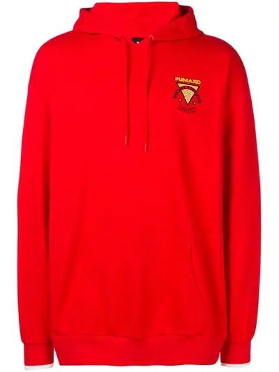 Puma X Xo Logo Printed Hoodie In Red