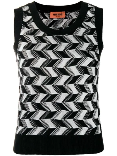 Missoni Geometric Knit Vest In Black