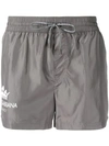 Dolce & Gabbana Logo Print Swimming Shorts In Grey