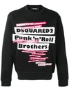 Dsquared2 Punk Print Sweatshirt In Black
