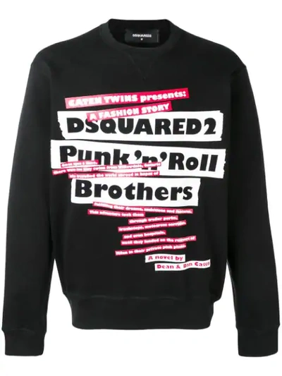 Dsquared2 Punk Print Sweatshirt In Black