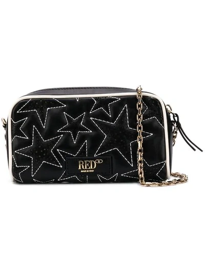 Red Valentino Red(v) Star Quilted Crossbody Bag In Black