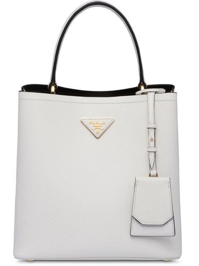 Prada Double Bucket Bag - White In White