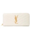 Saint Laurent Long Monogram Wallet In White