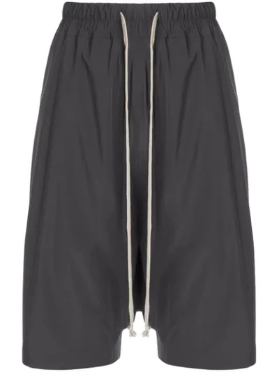 Rick Owens Oversized Track Shorts In Grey