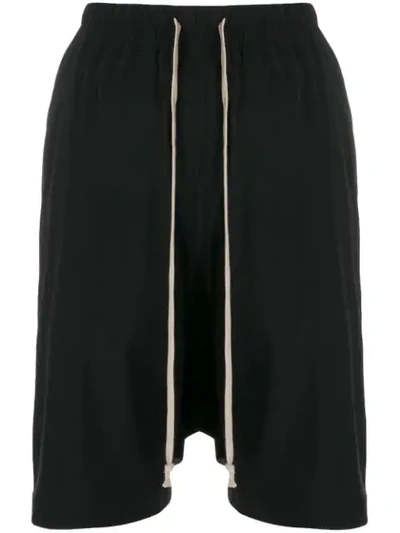 Rick Owens Oversized Track Shorts In Black