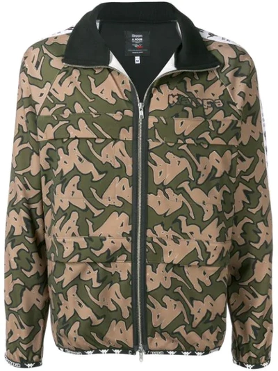 Perks And Mini Camouflage Print Sports Jacket In Green