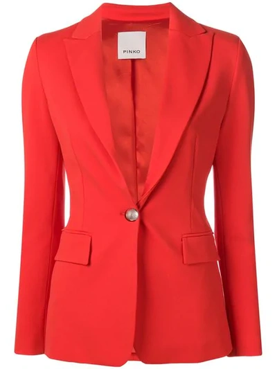 Pinko Fitted Suit Jacket In Red
