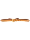 Prada Bow Detail Slim Buckle Belt In F098l Brown
