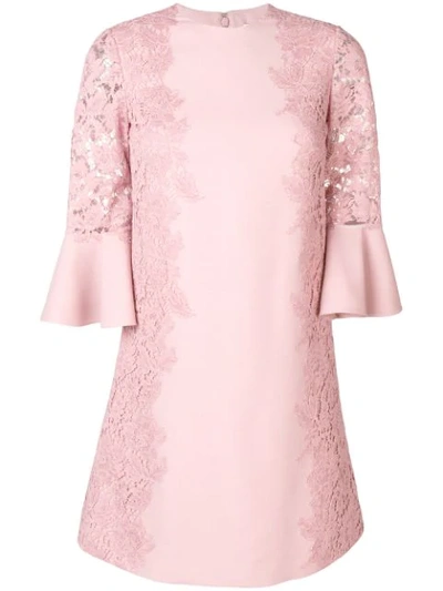 Valentino Cotton-blend Minidress In S86 Pink